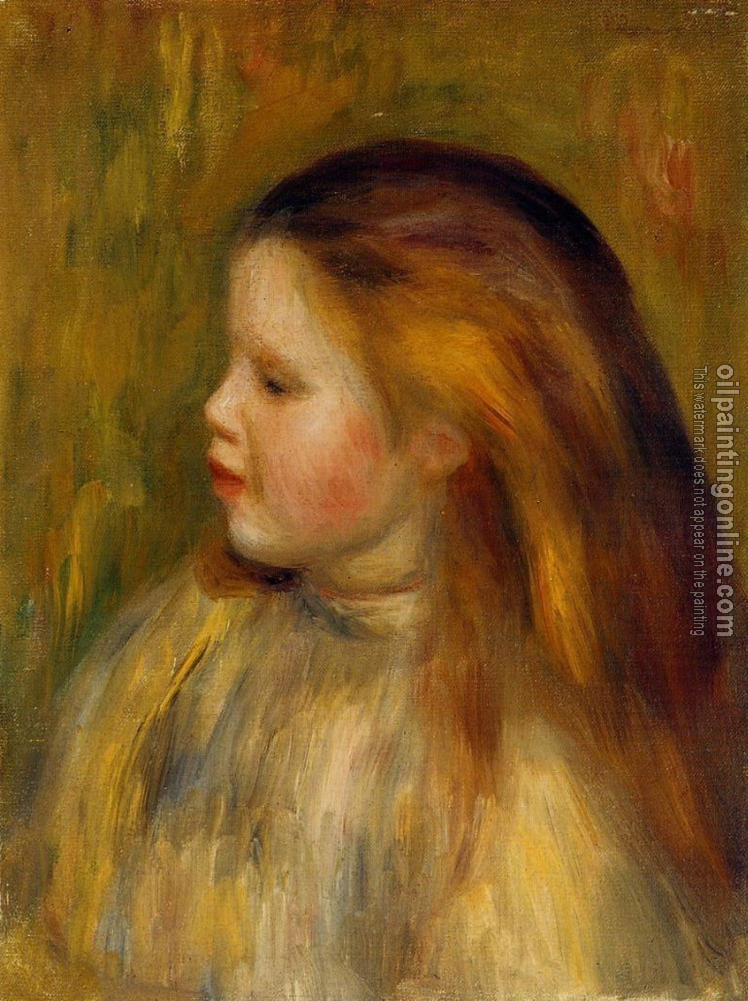 Renoir, Pierre Auguste - Head of a Little Girl in Profile